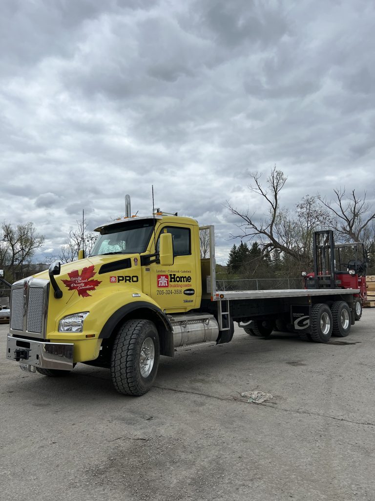 Yellow Kenworth truck