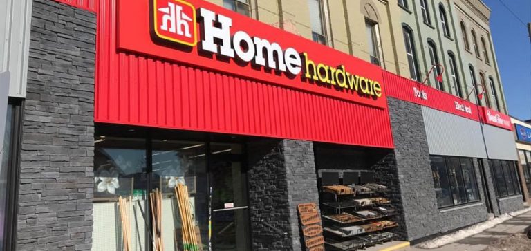 Exterior shot of the Home Hardware storefront