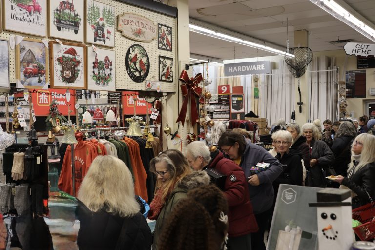 Christmas shopping scene